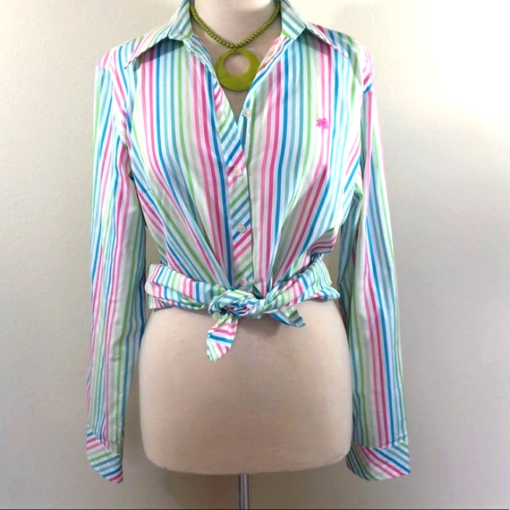 Lovely Lilly Pulitzer multi color stripe top